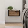 Hanah Home Mesita de Noche Moderna Madera Negra y Oud